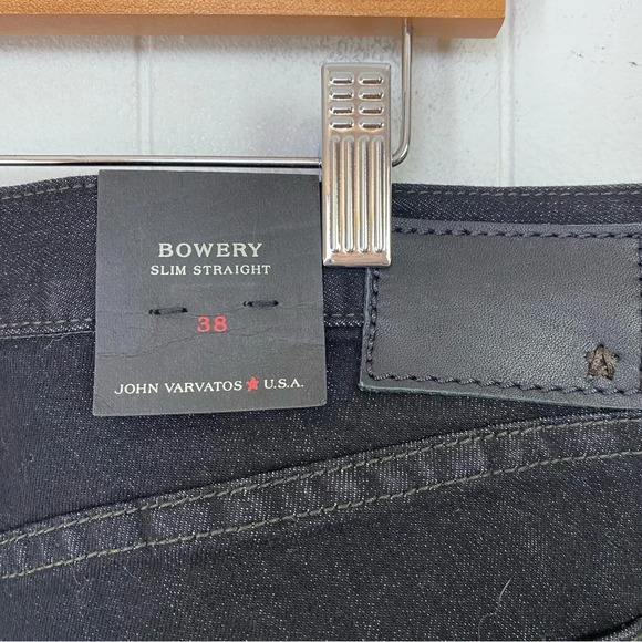 NWT John Varvatos Bowery Slim Straight Washed Black Jeans Mens Size 38 X 34 - Picture 10 of 15